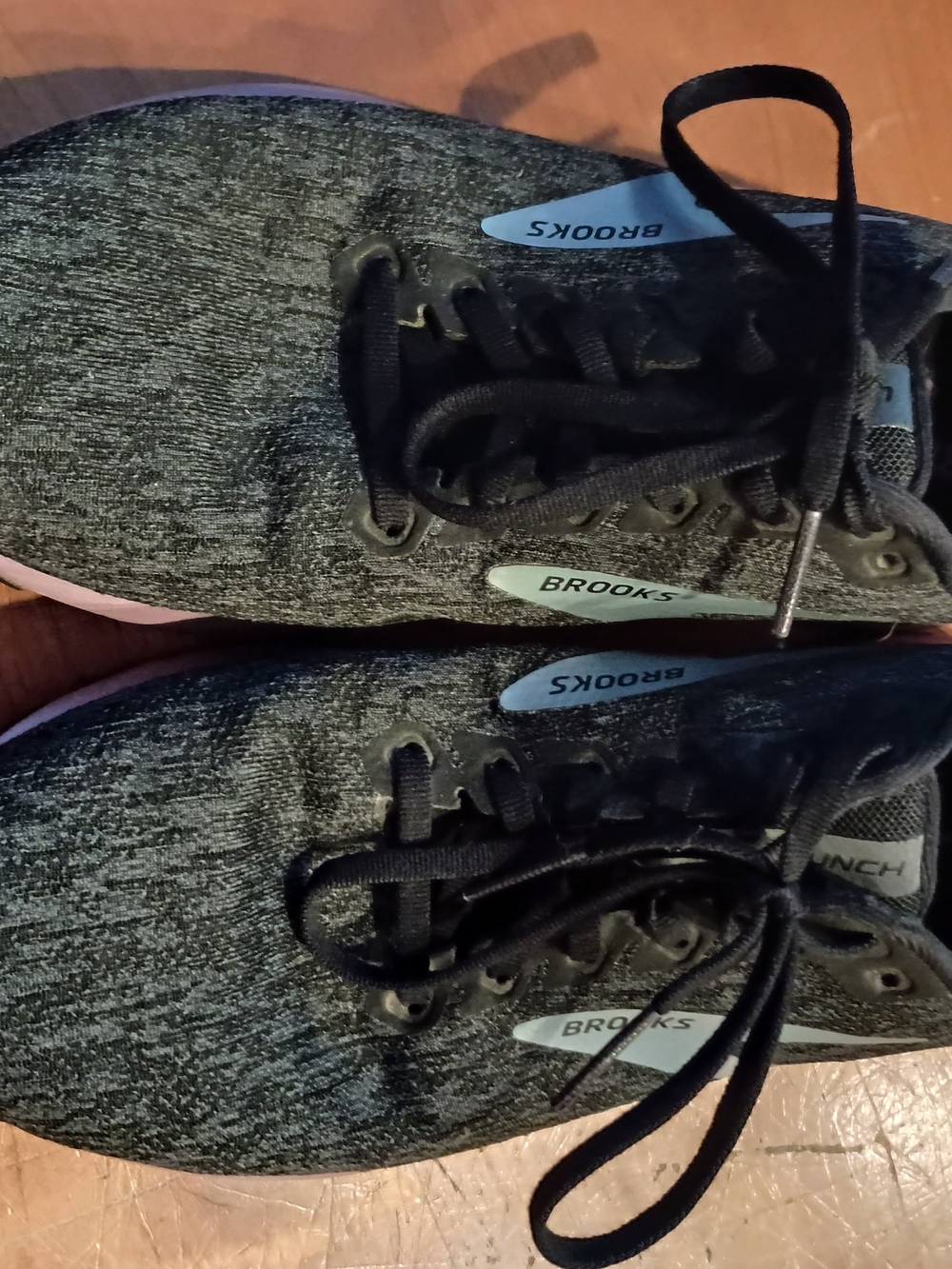 Brooks Womens Black and Gray Knit Running Sneakers